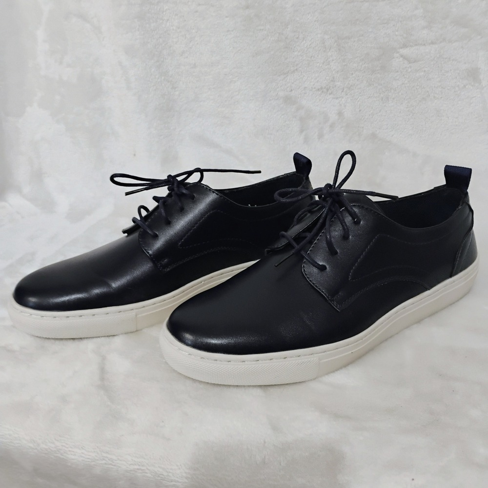 Rocawear Dodge Mens Comfort Classic Navy Faux Leather Sneakers Sz 9.5 Dress Shoe